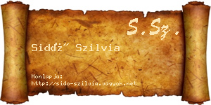 Sidó Szilvia névjegykártya